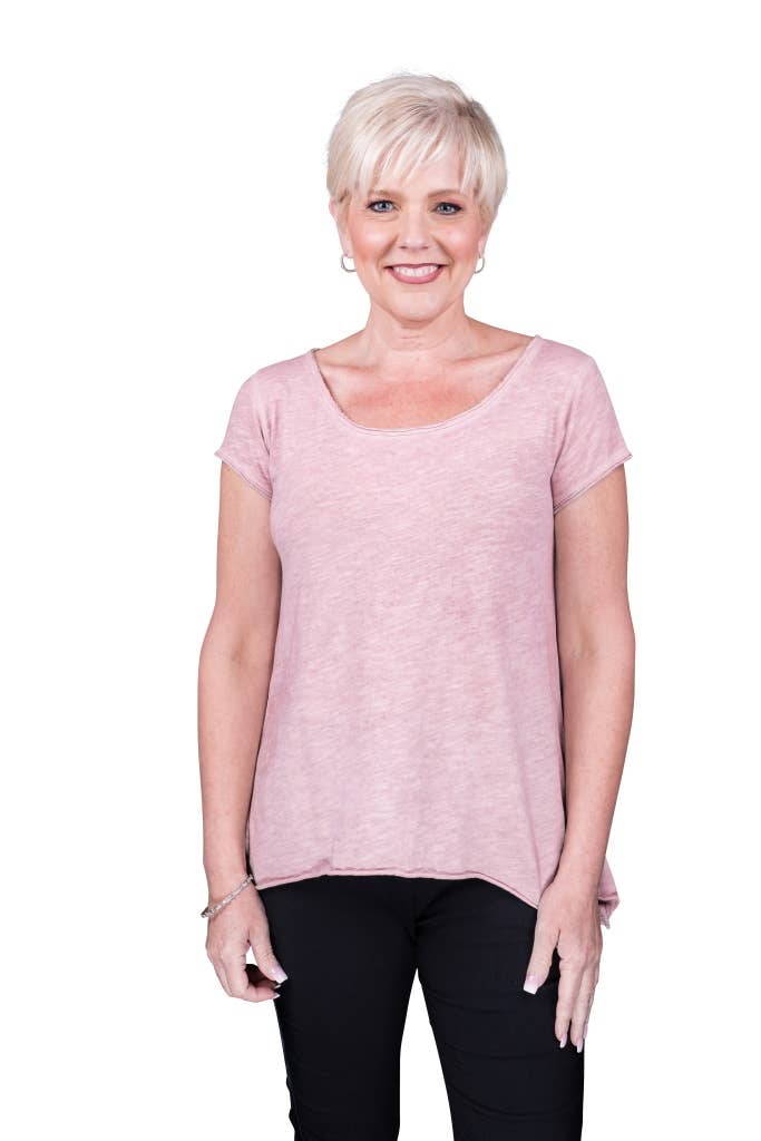 TINA Stephens Italy/Tees By Tina - Wholesale Tunic - Women's - Opal Hi Lo Crew Neck Tee (BSS126)20