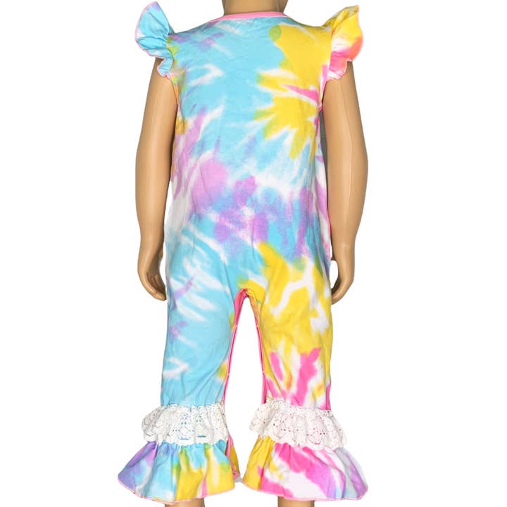 AnnLoren - Wholesale Jumpsuit - Baby - Pastel Tie Dye Baby Girls Spring Romper Easter Kids Clothes