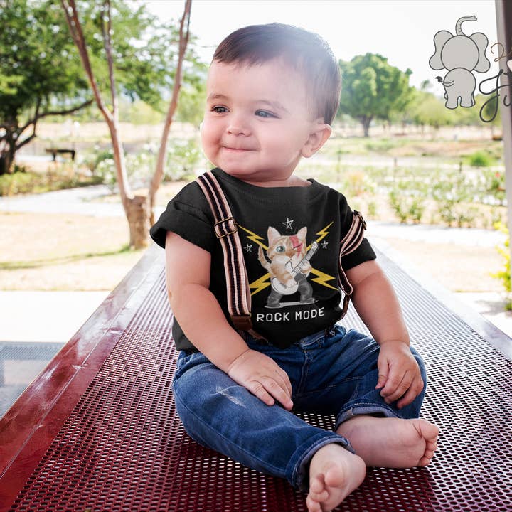 2882Camiseta Junior™ Pre-Punk-Prep Baby «Rock Mode 'Rocker Kitty para venta al por mayor de 2882Brand™