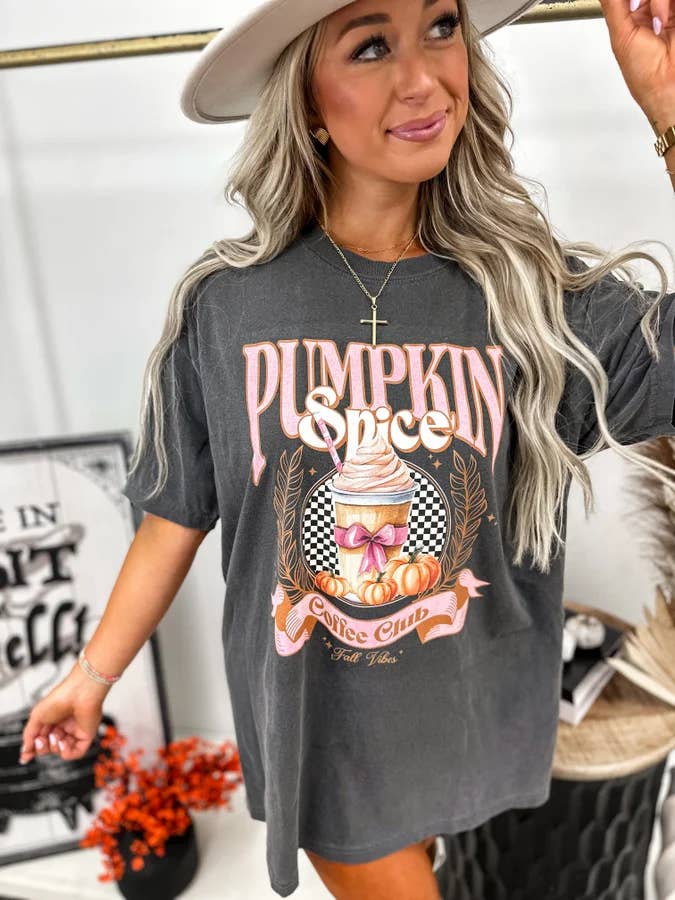 Pumpkin Spice Coffee Club Pepper Graphic Tee for wholesale by birdie