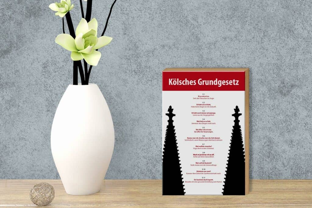 Femer - Wholesale Sign - Wooden sign saying 12x18cm Kölsches Grundgesetz wooden decorative sign3