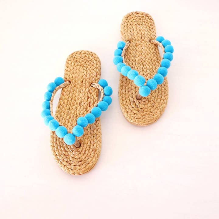 KA MON - Zapato de paja azul para venta al por mayor de Thaihomeshop