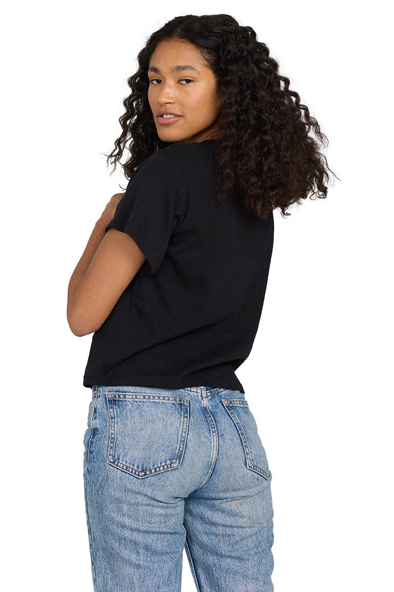 US Blanks - Wholesale T-Shirt - Women's - Baby Rib Crop Tee - 100% Organic Cotton 1x1 rib, 5.7 oz8