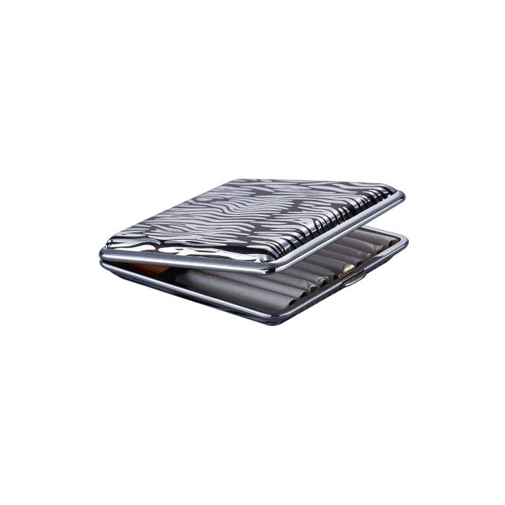 Champ by Polyflame - Wholesale Cigarette Case - CH METAL CIGARETTE CASE ZEBRA 20 PC DL121