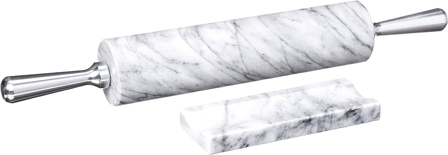 Fox Run Brands - Vendita all'ingrosso Mattarelli - Mattarello Fox Run Marble, bianco, 2,5" x 47,5" x 3"6