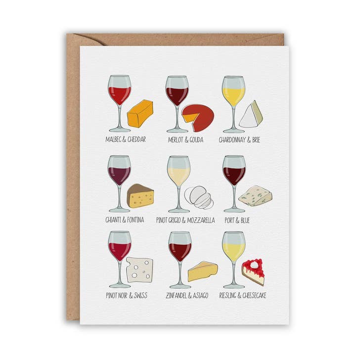 Tableau des vins et des fromages pour la vente par PaperVioletDesigns