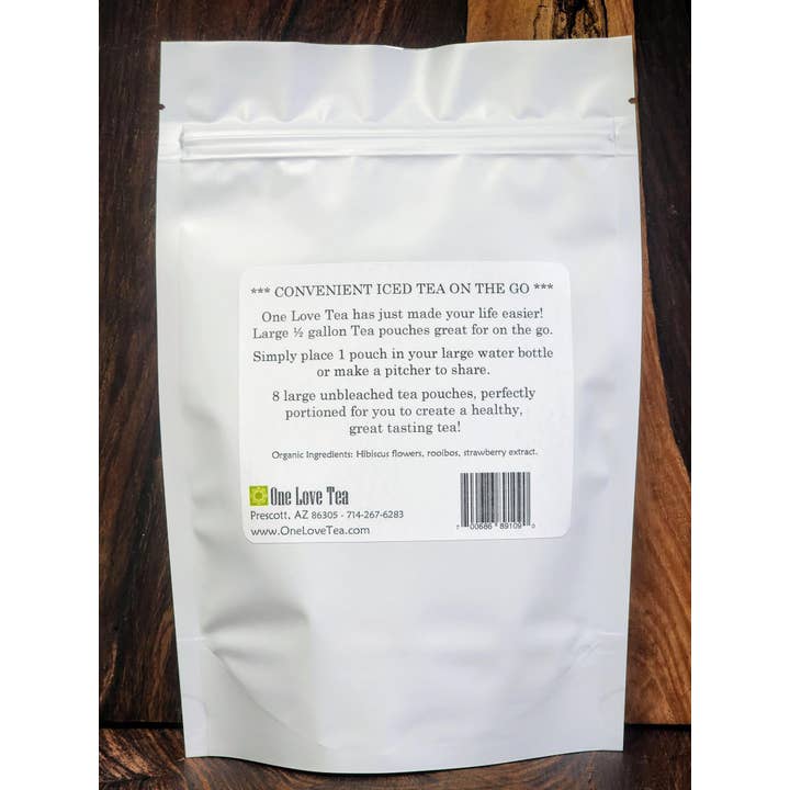 One Love Tea - Wholesale Iced Tea - Happy Hibiscus Caffeine Free Iced Tea pouch2
