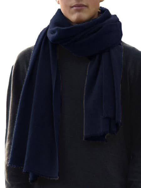 Cashmere scarf navy for wholesale by PRATI