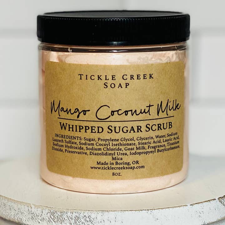 Tickle Creek Soap - Wholesale Body Scrub/Exfoliant - Whipped Sugar Scrub Mango Coconut Milk1