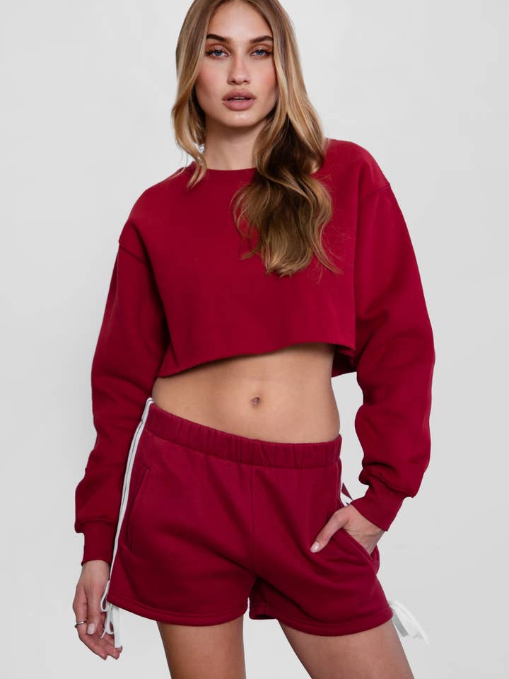 TICTOC - Wholesale Shorts - Women's - SUNNI Casual Mid Rise Plush Fleece Shorts12