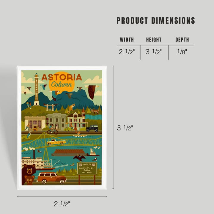 Lantern Press - Wholesale Magnet - MAGNET Astoria, Oregon, Column, Geometric3