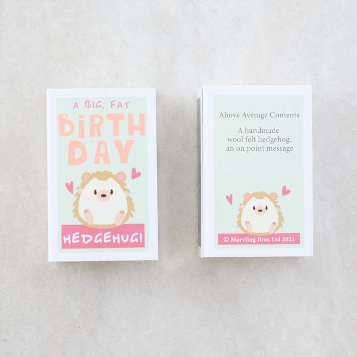 Marvling Bros Ltd - Wholesale Birthday Card - Sending You A Birthday Hedgehug In A Matchbox