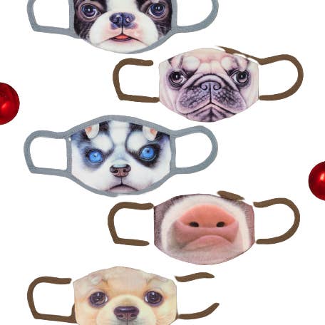 Set of 5 Fashionable Fabric Masks with Dog Designs for wholesale by BESHEEK JEWELRY