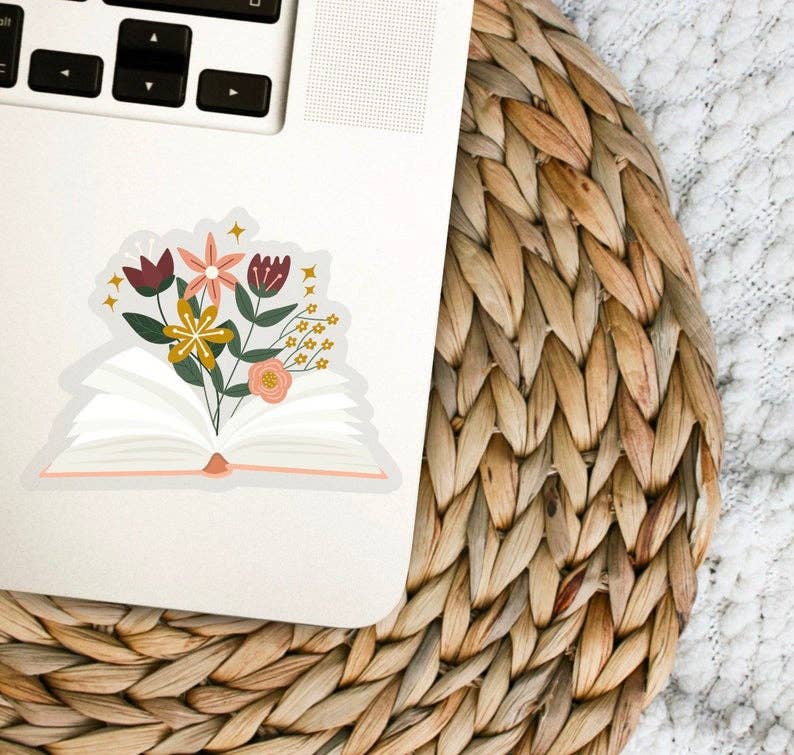 Lemon Milk Paper Co - Wholesale Sticker - Open book sticker (clear background)2