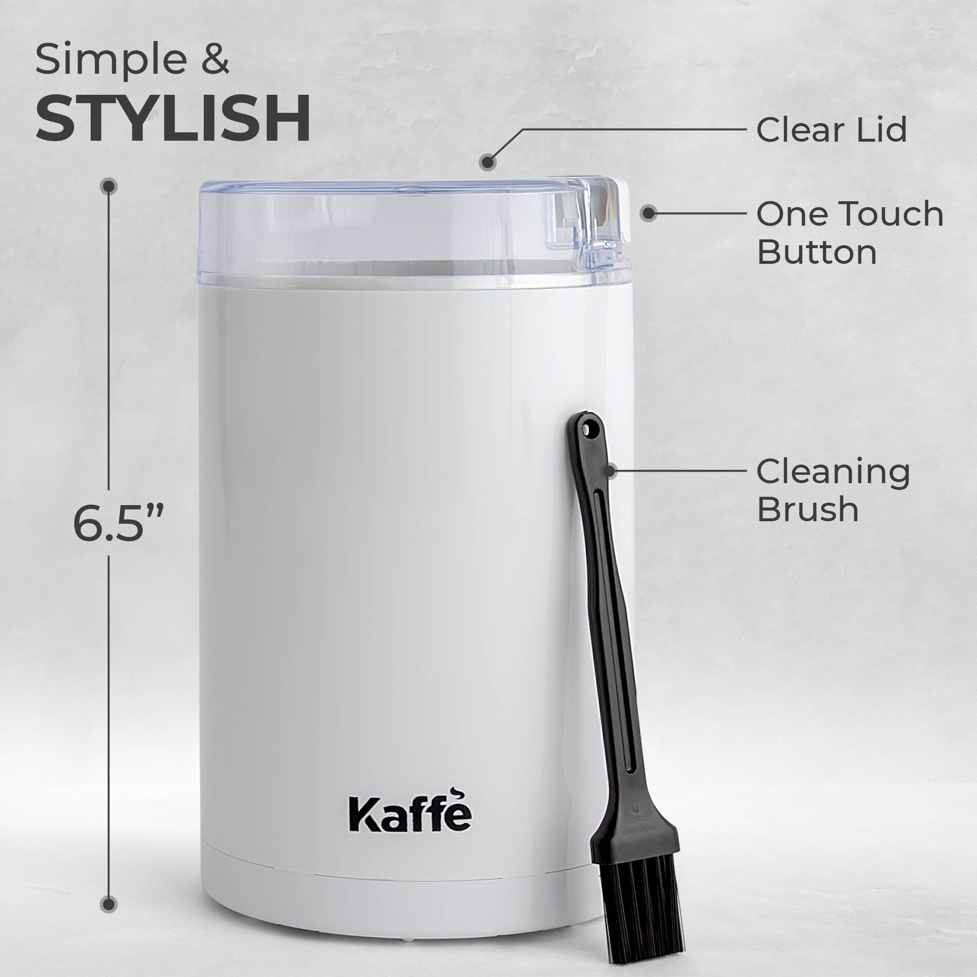 Kaffe - Wholesale Coffee Grinder - Kaffe Electric Coffee Grinder w/ Cleaning Brush - 3oz7