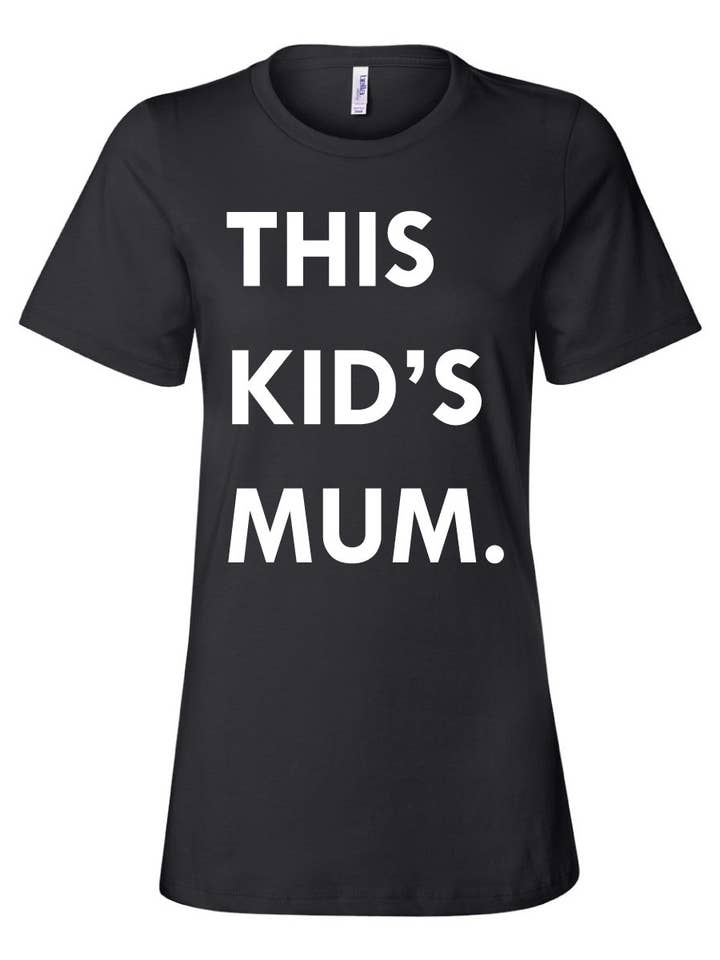 THIS KID SUPPLY CO. - This Kid's Mum Tee - White on Black (Adult sizes) for wholesale by This Kid Clothing Co.