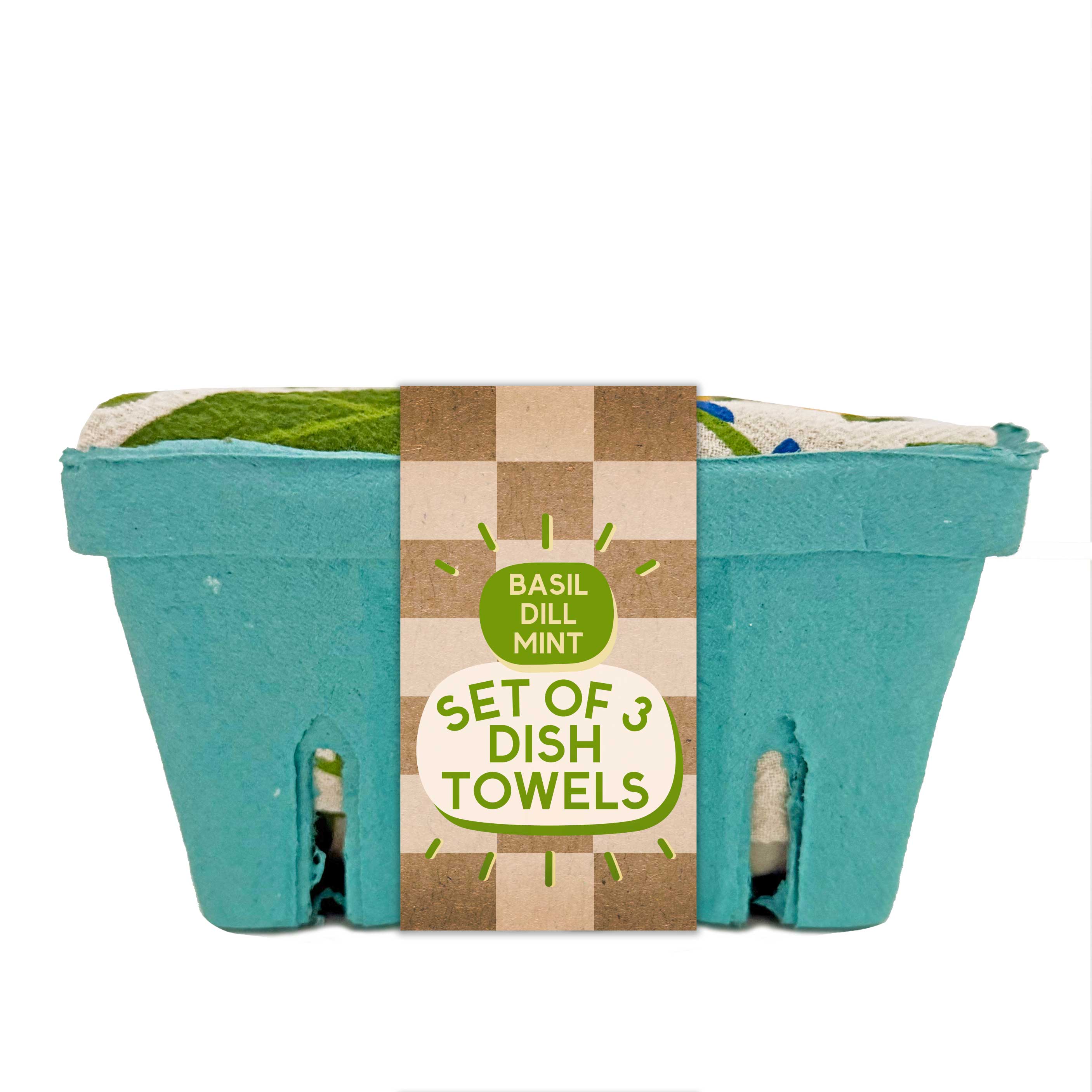 The Neighborgoods - Vente Torchons - FRESH HERBS (basilic, aneth, menthe) - Lot de 3 torchons1