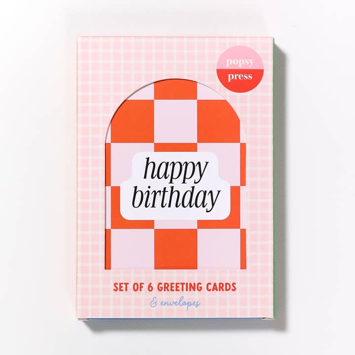 Fødselsdagskort Sæt | Ternet Sæt for engroshandel hos Popsy Press