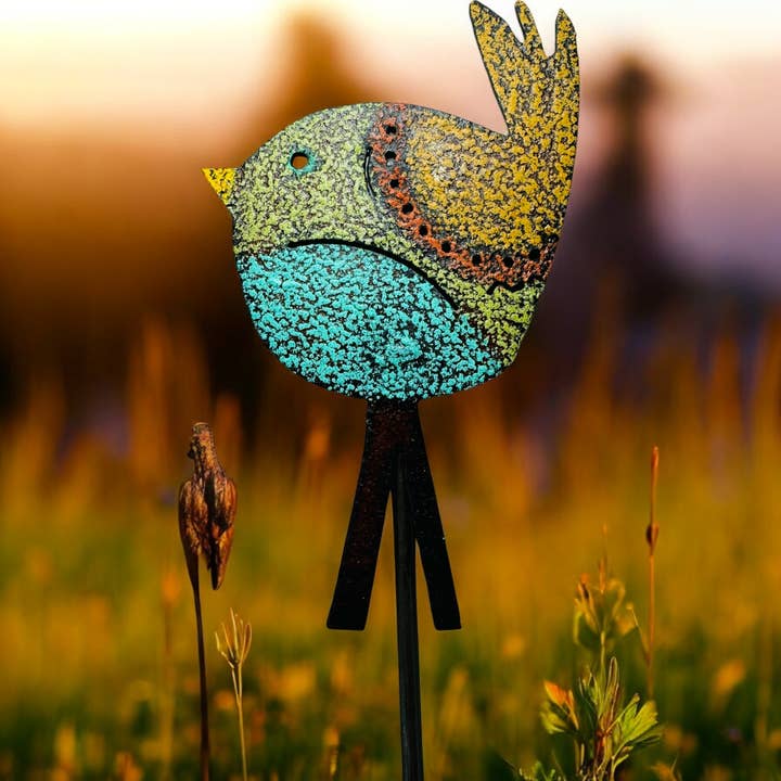 Fun Bird Plant Stake Garden stake Eco recycle Patio décor for wholesale by Whimsies