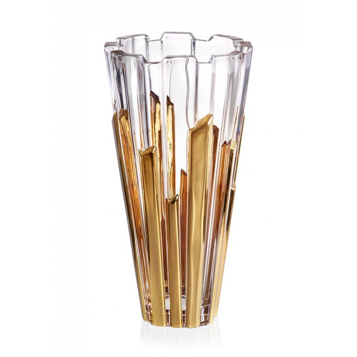 BOLERO Gold Stripe Vase (12",6") for wholesale by Bohemian Made Design