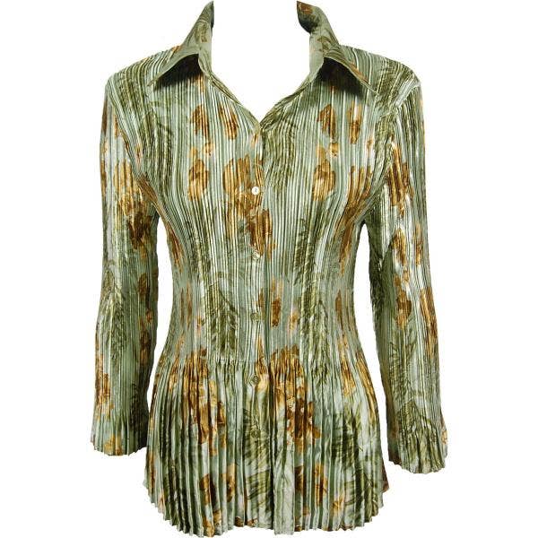 The Magic Scarf Company - Wholesale Button Down Shirt - Women's - 1148 - Satin Mini Pleats Blouses25