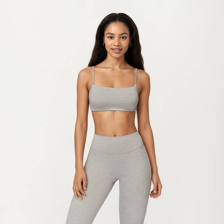 Active by Anna-Kaci - Wholesale Bralette - Women's - Seamless Rib Knit Bralette Top with Adjustable Spaghetti Str4