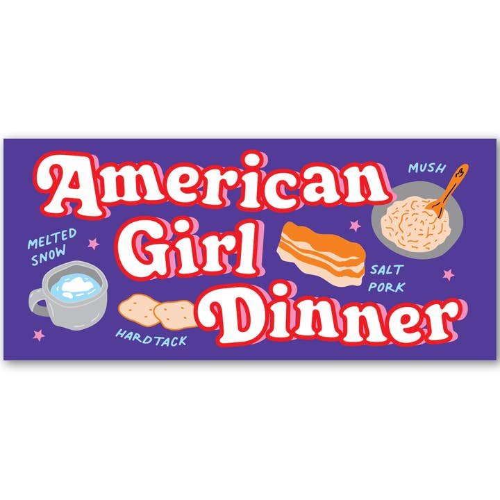 American Girl Diner Sticker, 2,25" x 5" voor wholesale door Party of One