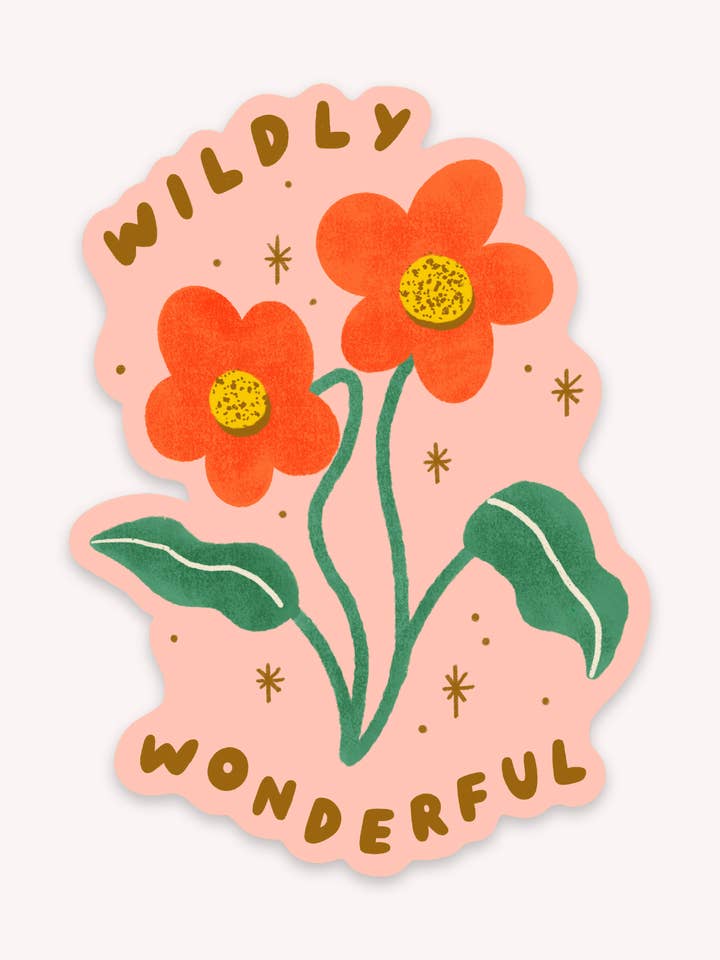 Wildly Wonderful Sticker - Cute Waterproof Matte Vinyl for wholesale by Lauren Sissons Studio