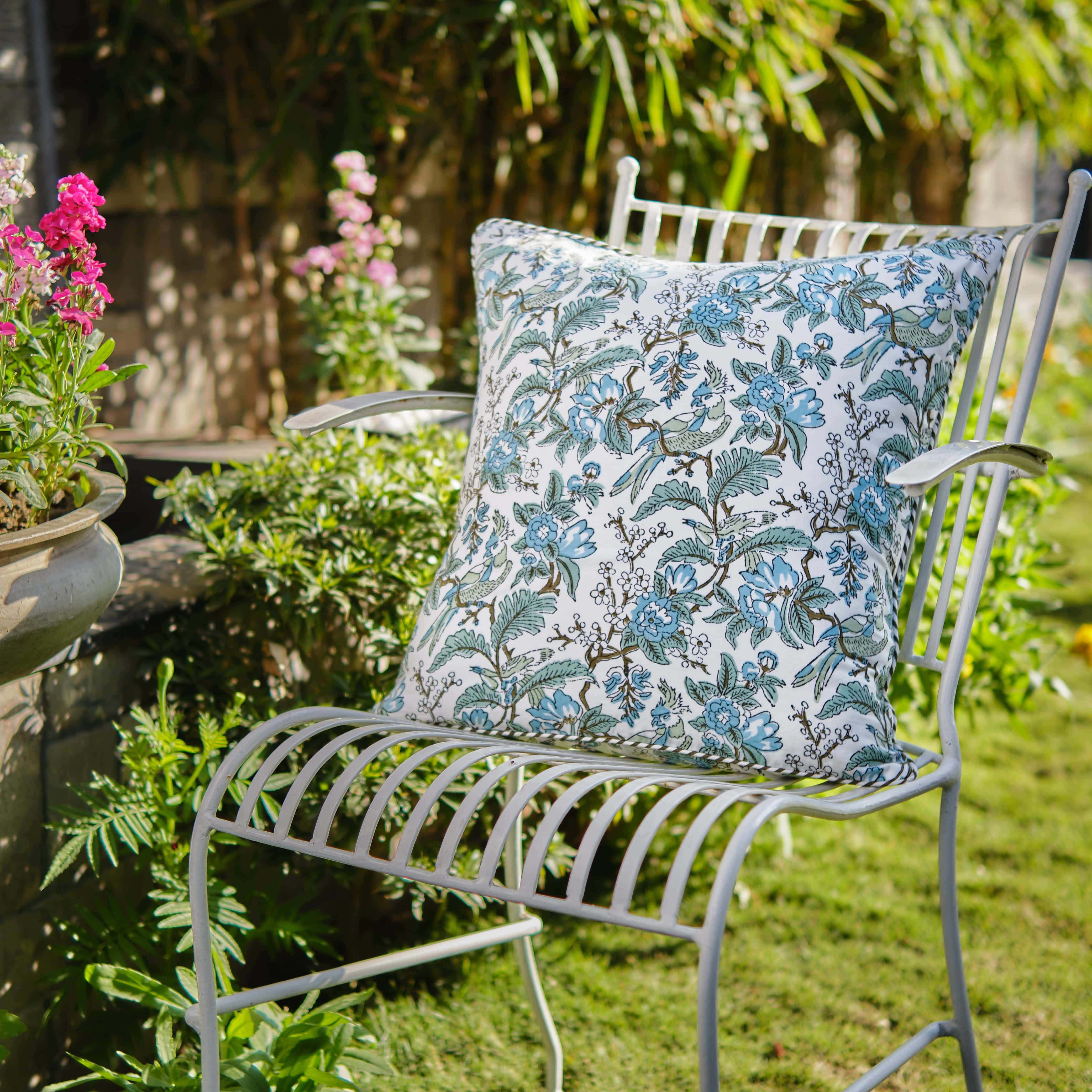 Fabricrush – wholesale Throw pillow cover – Eliza Green Hand Block Printed Floral Throw Pillow Covers2