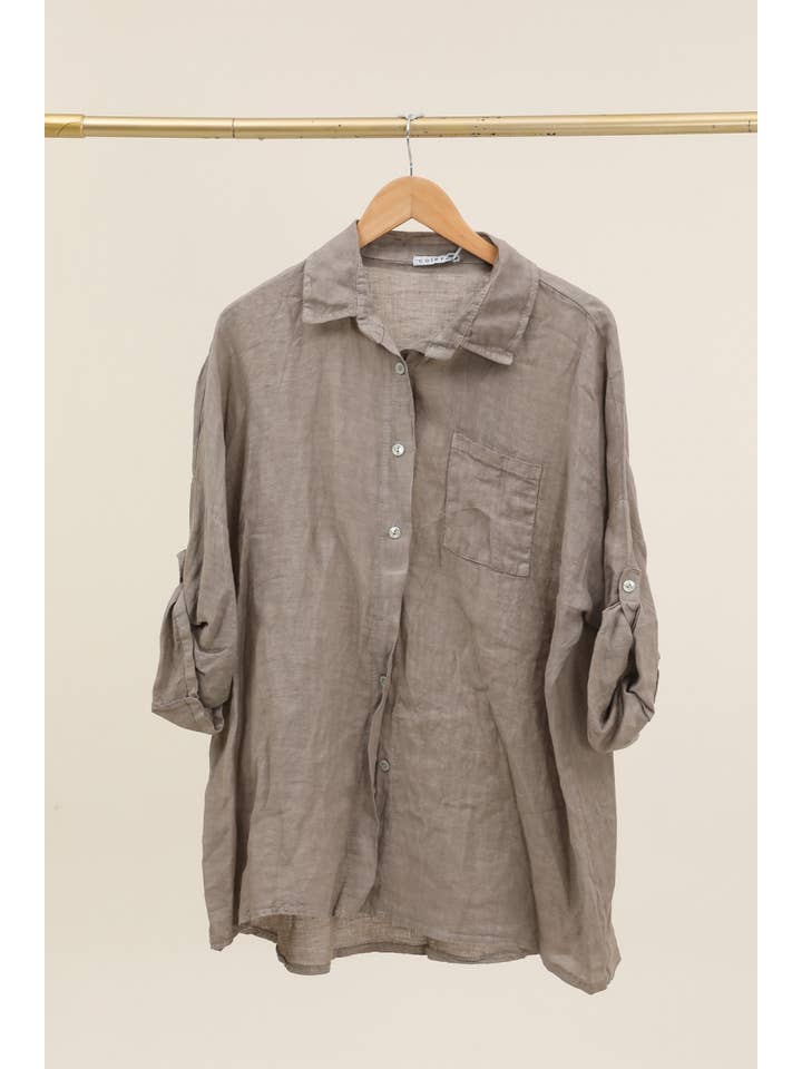 la maison des fibres naturelles – wholesale Set med topp och byxa – Dam – BYXA + BLUS SET 100% linne +storlek