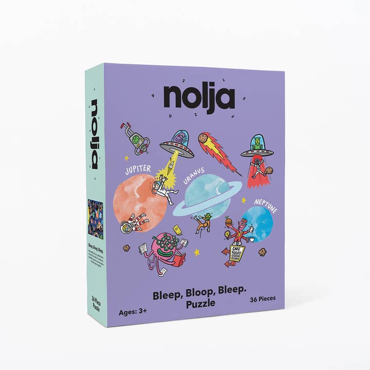 Bleep, Bloop, Bleep Puzzle - 36 extra large pieces for wholesale by Nolja Play, LLC.