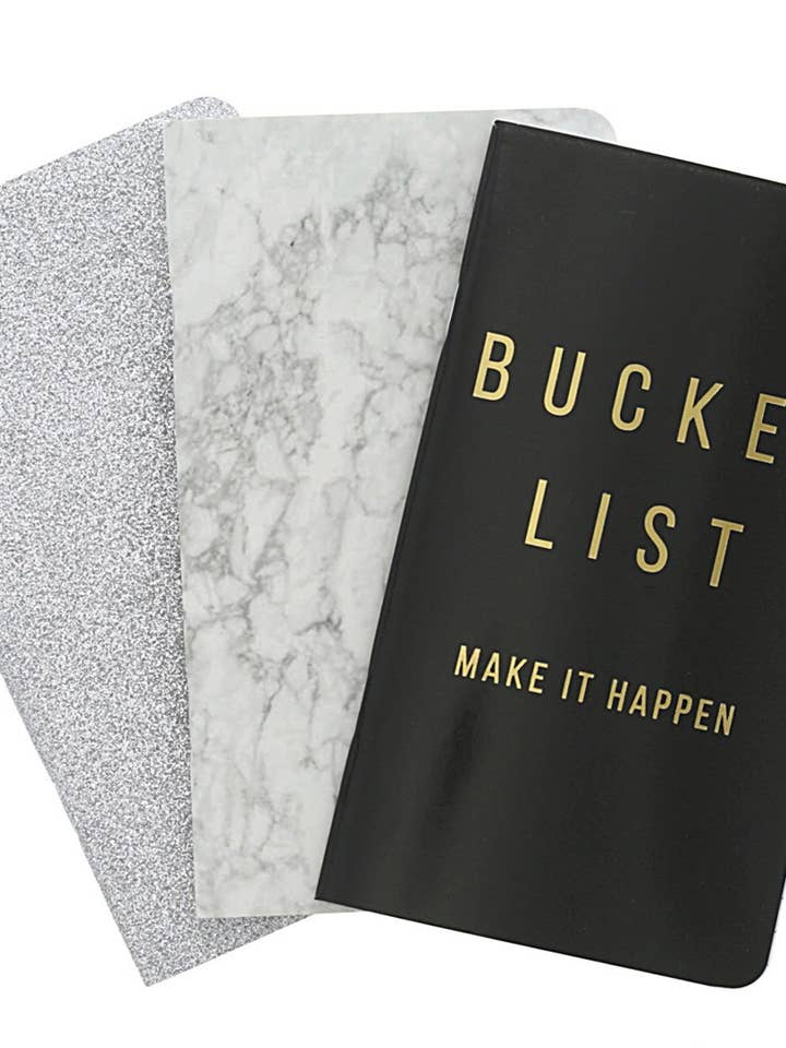 Lot de 3 carnets de voyage Bucket List pour la vente par Teresa Collins Studio