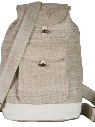 Hemp Back Pack - Drawstring Close and Adjustable Straps for wholesale by Foot Path Trading Co
