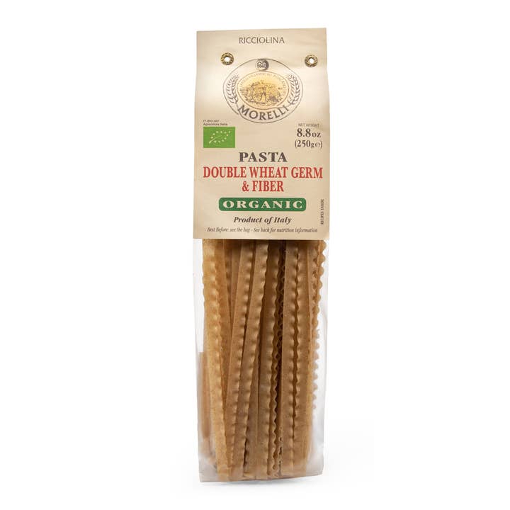 Organic Mafaldine Pasta (Ricciolina Pasta) with Bran for wholesale by Morelli Pasta