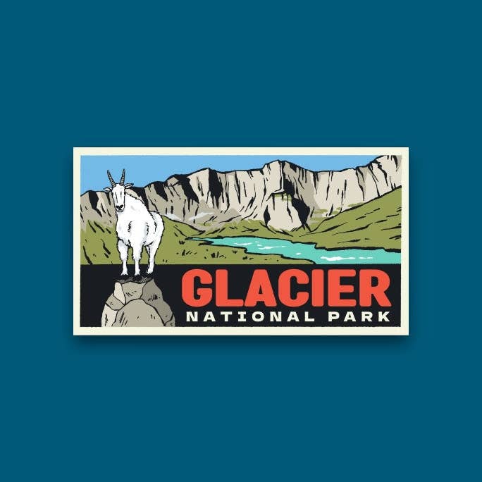 Blue Bison Apparel - Wholesale Sticker - Glacier National Park Mountain Goat Sticker