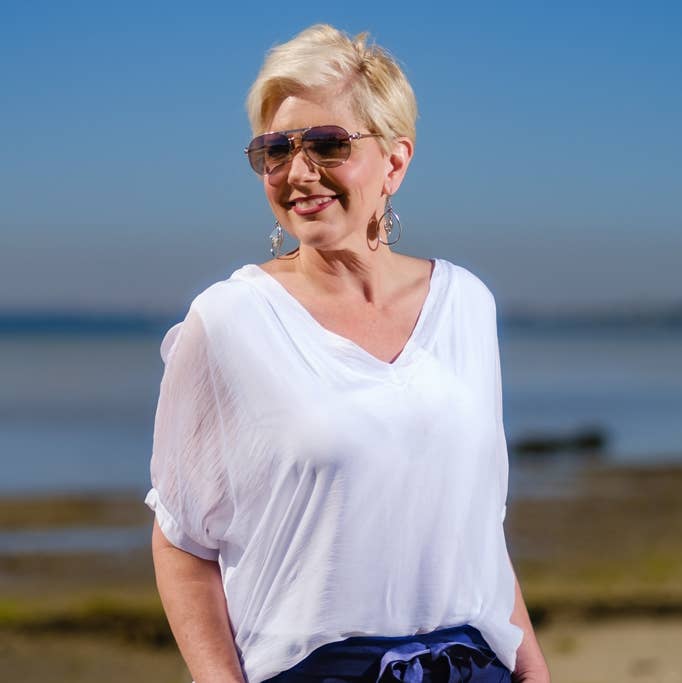 Sasha Silk Double V-Neck Kaftan (BSS201) for wholesale by TINA Stephens Italy/Tees By Tina