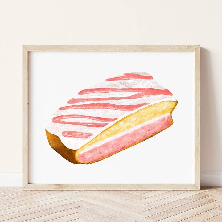 Impressão de Arte de Parede de Bolo de Anjo Bolos Britânicos por atacado de Sarah Whittle Illustration