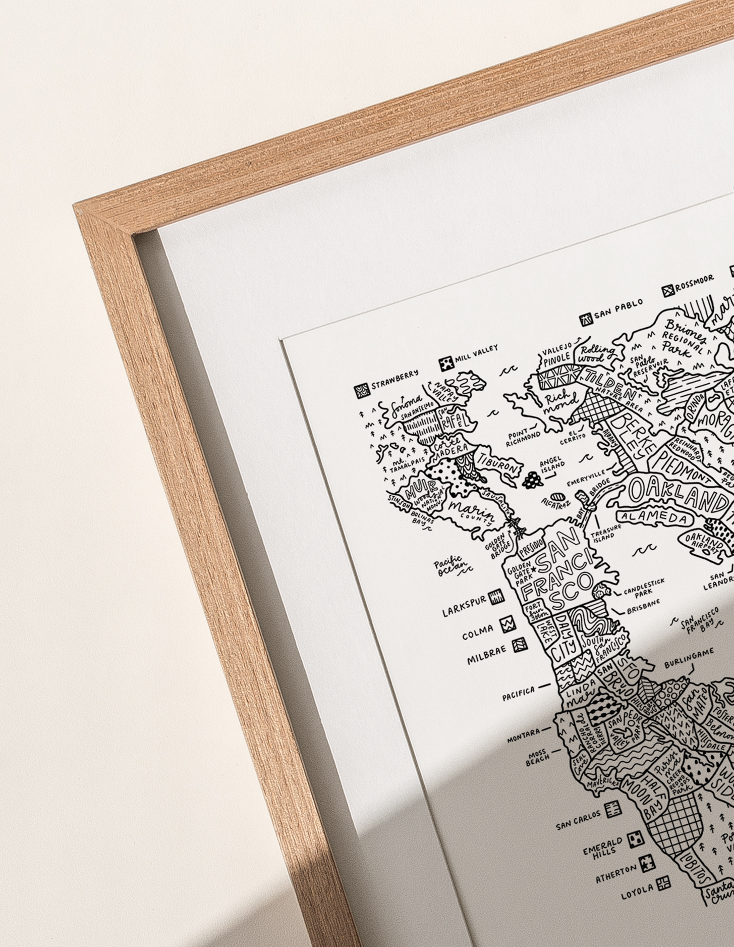 By Aleisha - Wholesale Art Print - Bay Area (San Francisco) Map Print1