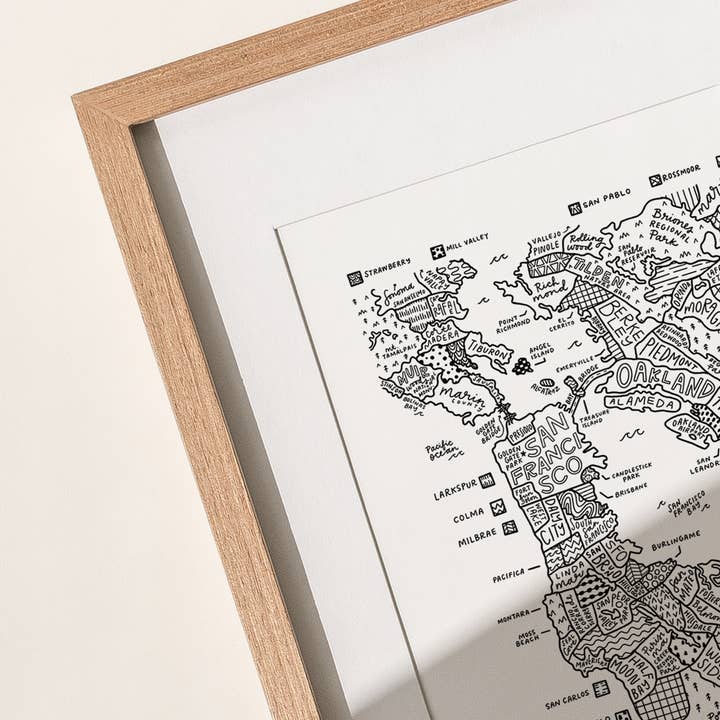 By Aleisha - Wholesale Art Print - Bay Area (San Francisco) Map Print1