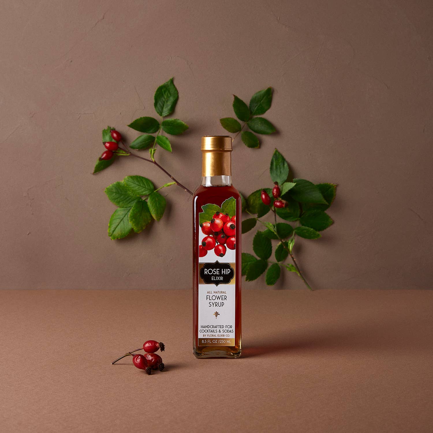 Floral Elixir Co. - Wholesale Cocktail Mix/Syrup - Rose Hip Elixir. All Natural Cocktail & Soda Syrup.