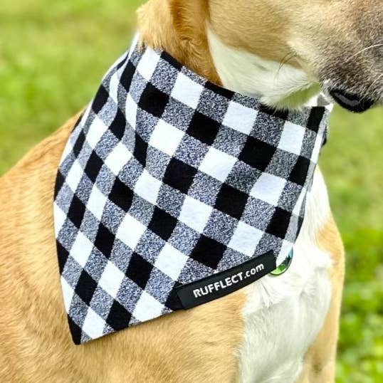 RUFFLECT® Hundehalstuch aus kariertem Flanell mit Pfeffermuster für den Großhandel von RUFFLECT Dog Bandanas