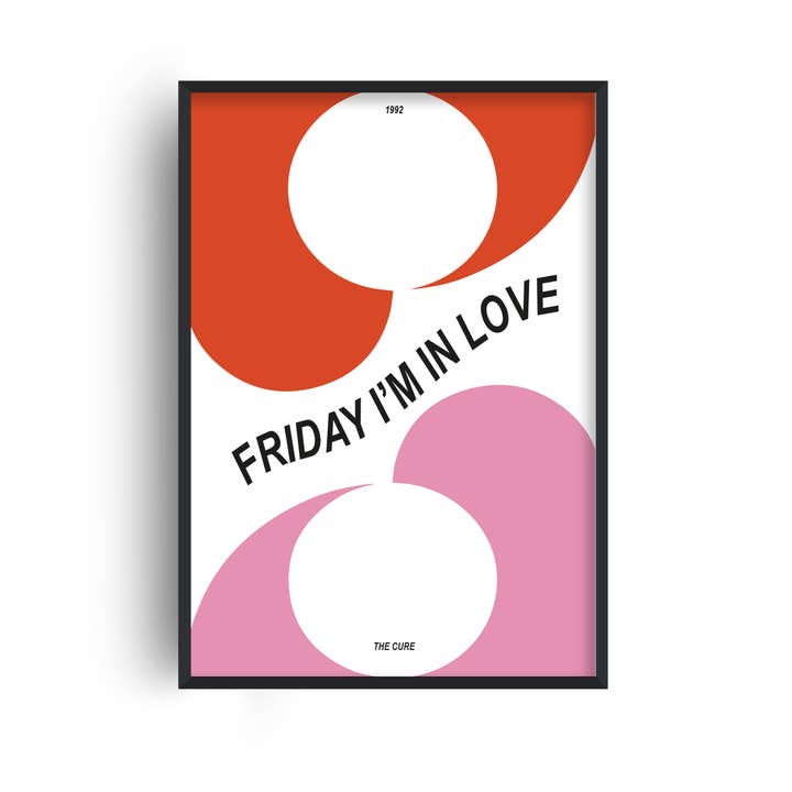 Friday I'm In Love The Cure Music Inspired Giclée Art Print for wholesale by Fanclub