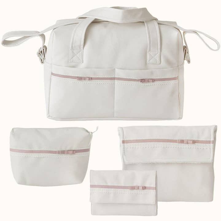 Romantic Beige/Old Pink Maternity Suitcase Set for wholesale by Pim-Pam-Pum