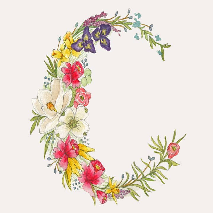 Hattie Darling - Wholesale Stationery/Notecard Set - Floral Monogram Stationery Set - 8 Folded Cards2