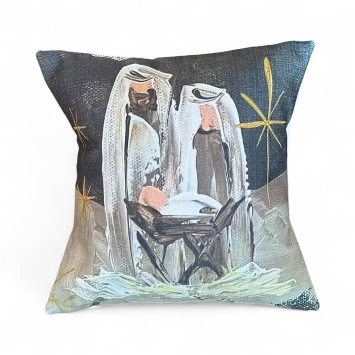 Nighttime Nativity Pillow for wholesale by Southern Cotton Mill
