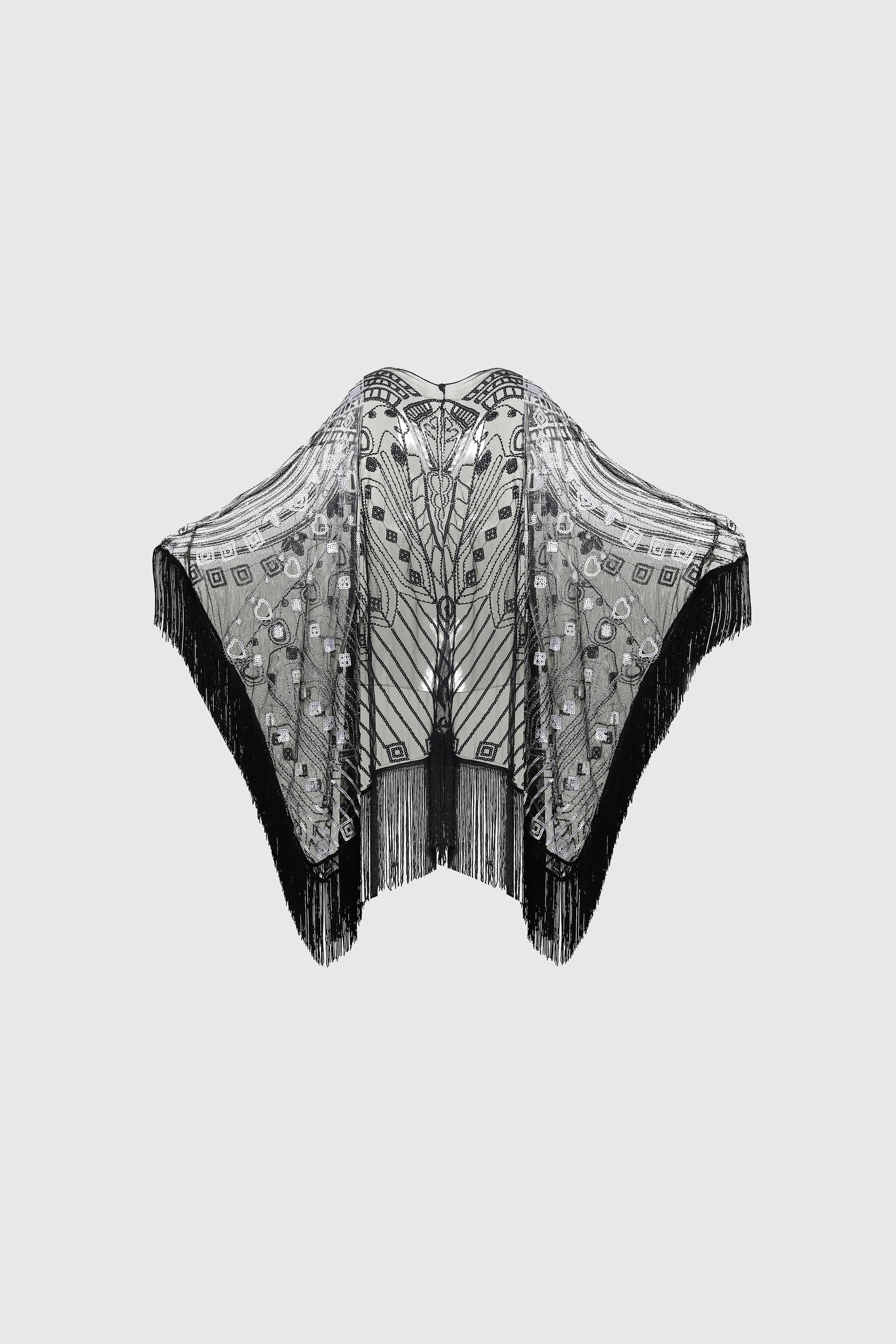 BABEYOND – wholesale Wrap – Women's – 1920s Knee Length Fringed Shawl0