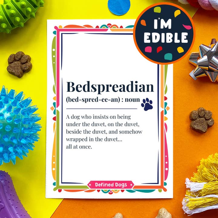 Bedspreadian Essbare Hundekarte für den Großhandel von Scoff Paper