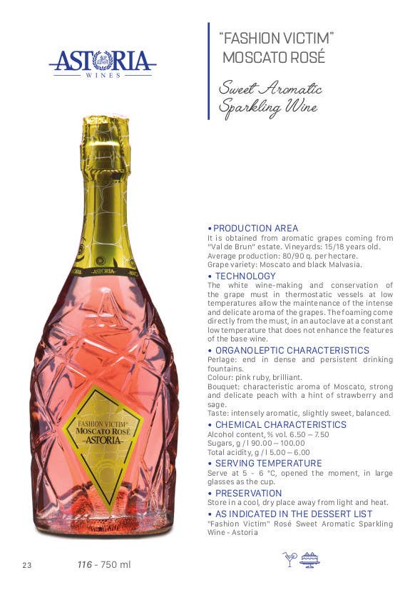 Metina SAS - Wholesale Champagne/Sparkling Wine - Fashion Victim Moscato Rosè Sweet Astoria Sparkling Wine 75 cl.2