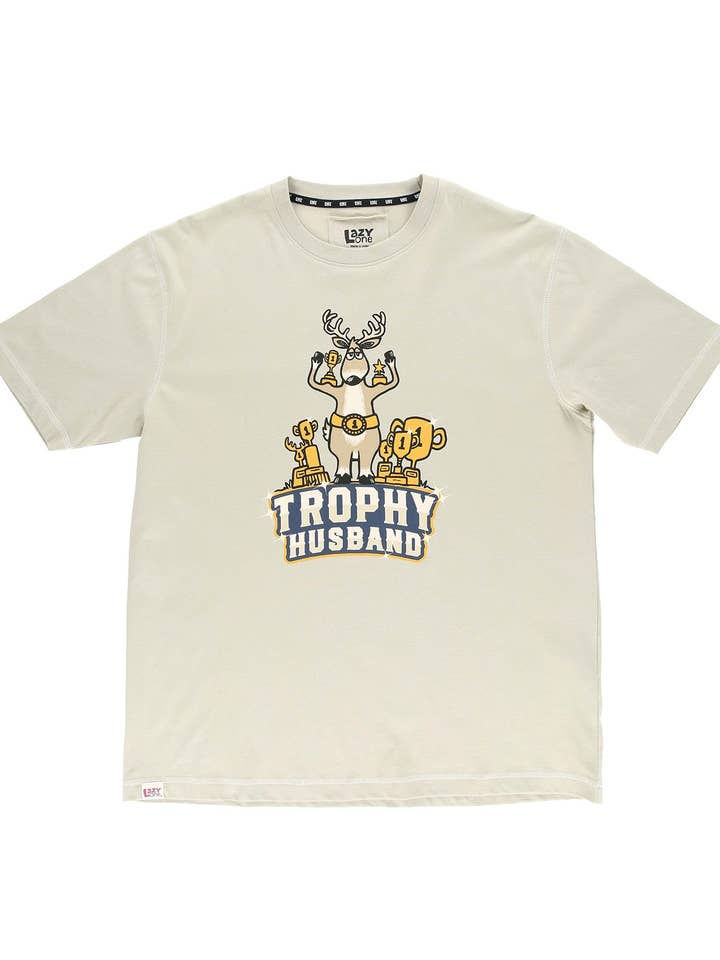 Trophy Husband Blue Men's PJ Tee for wholesale by Lazy One