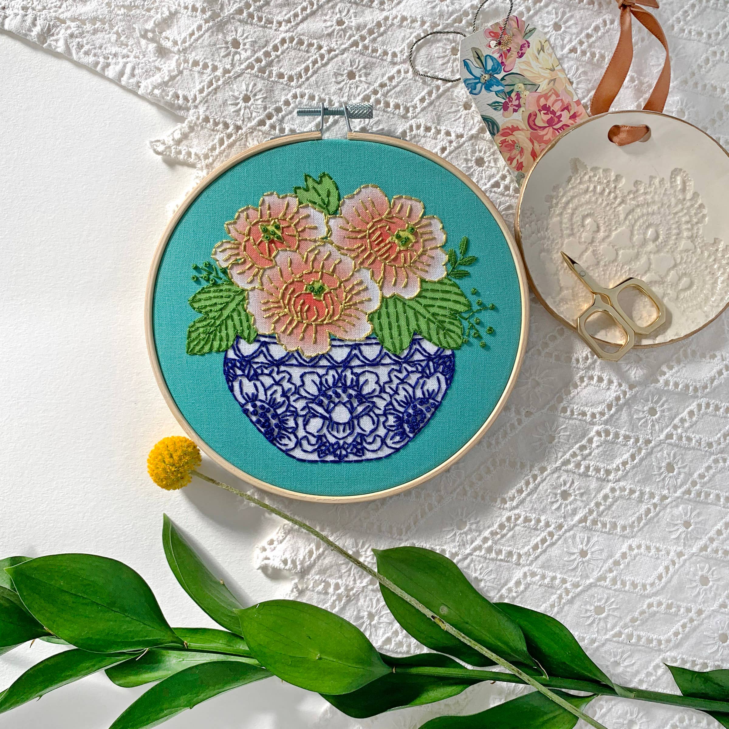 Rikrack - Wholesale Embroidery/Cross Stitch Supplies - Peony Embroidery Kit2